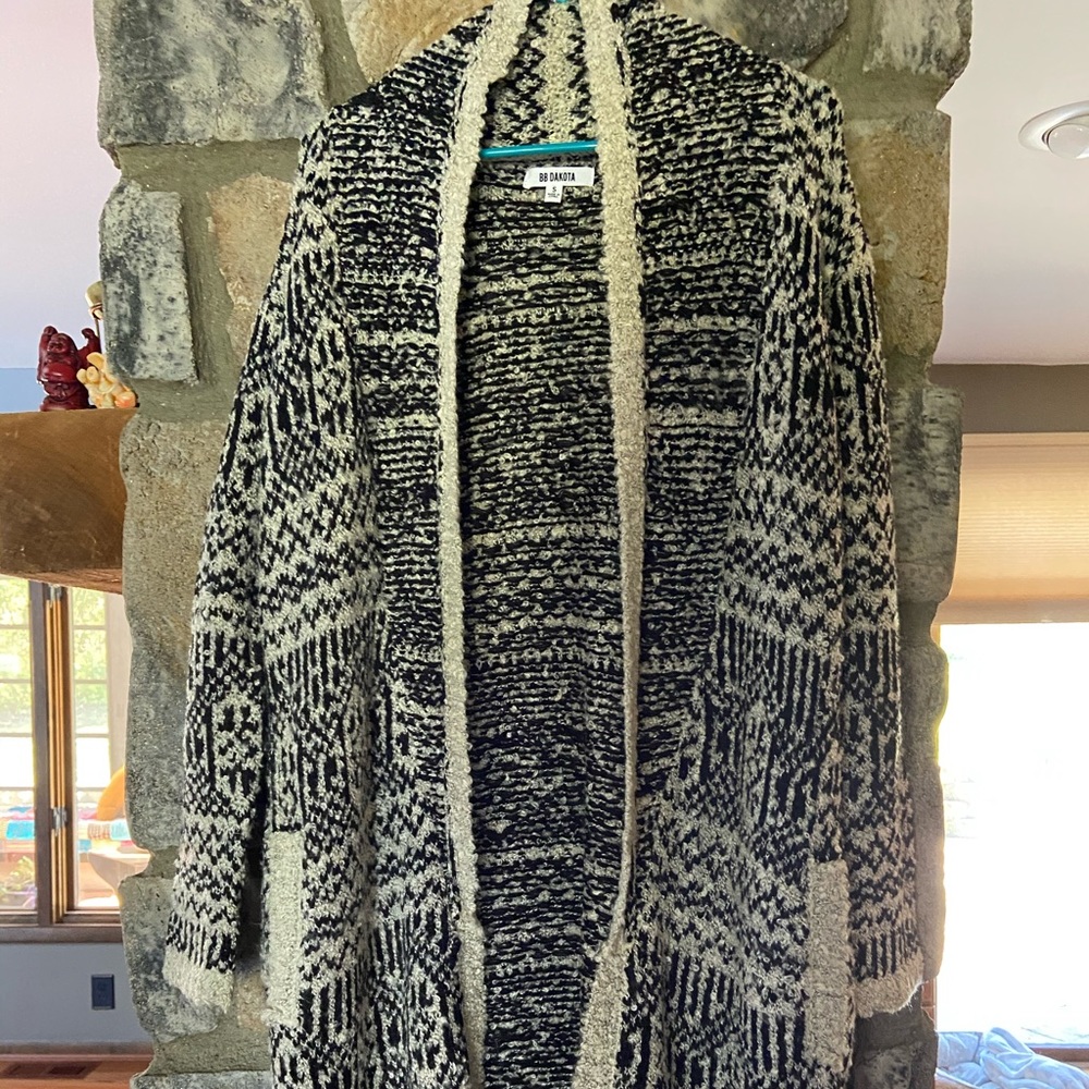 Long Patterned Duster Cardigan